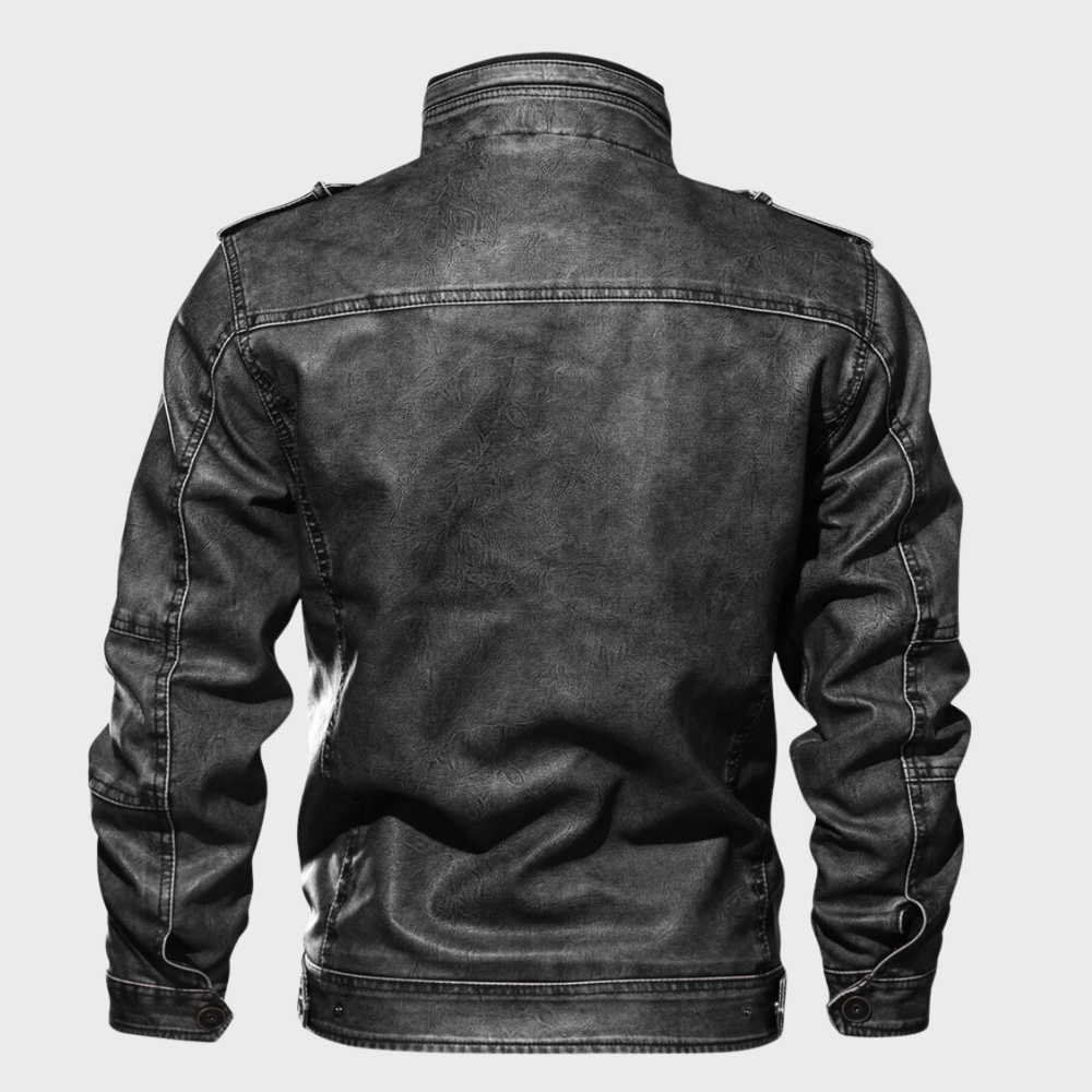 Alpha - Schwarze Lederjacke für Herren