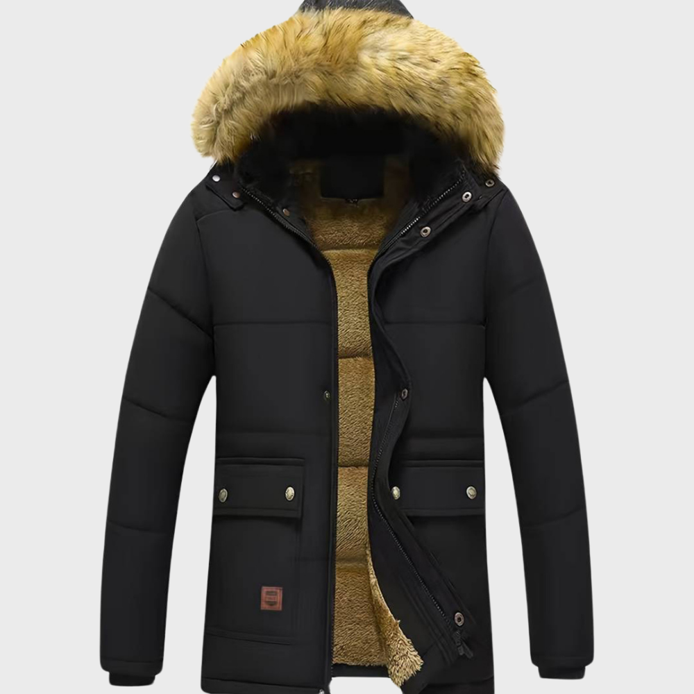 Michael - Parka winterjacke mit pelzkragen für herren