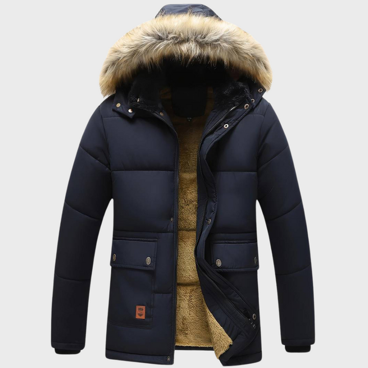 Michael - Parka winterjacke mit pelzkragen für herren