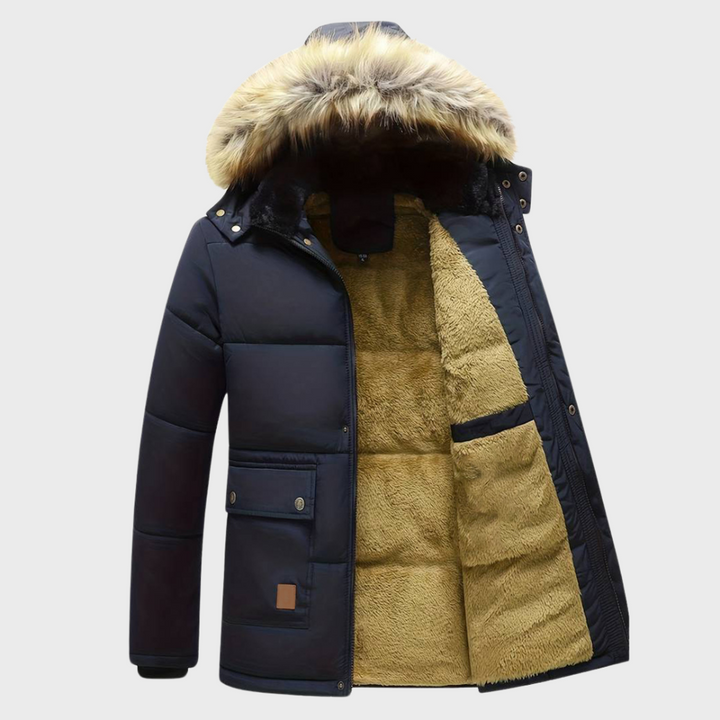 Michael - Parka winterjacke mit pelzkragen für herren