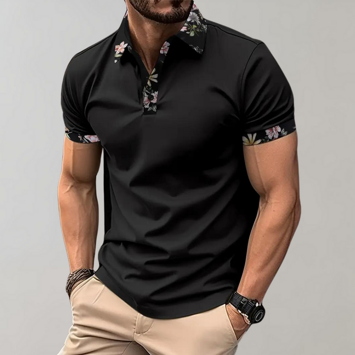 Sander - Herren-Poloshirt mit floralem Design