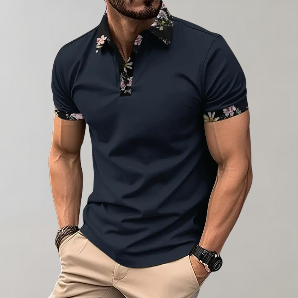 Sander - Herren-Poloshirt mit floralem Design