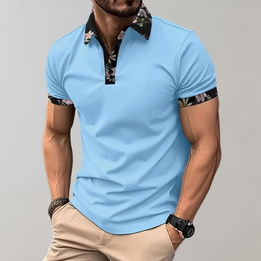 Sander - Herren-Poloshirt mit floralem Design