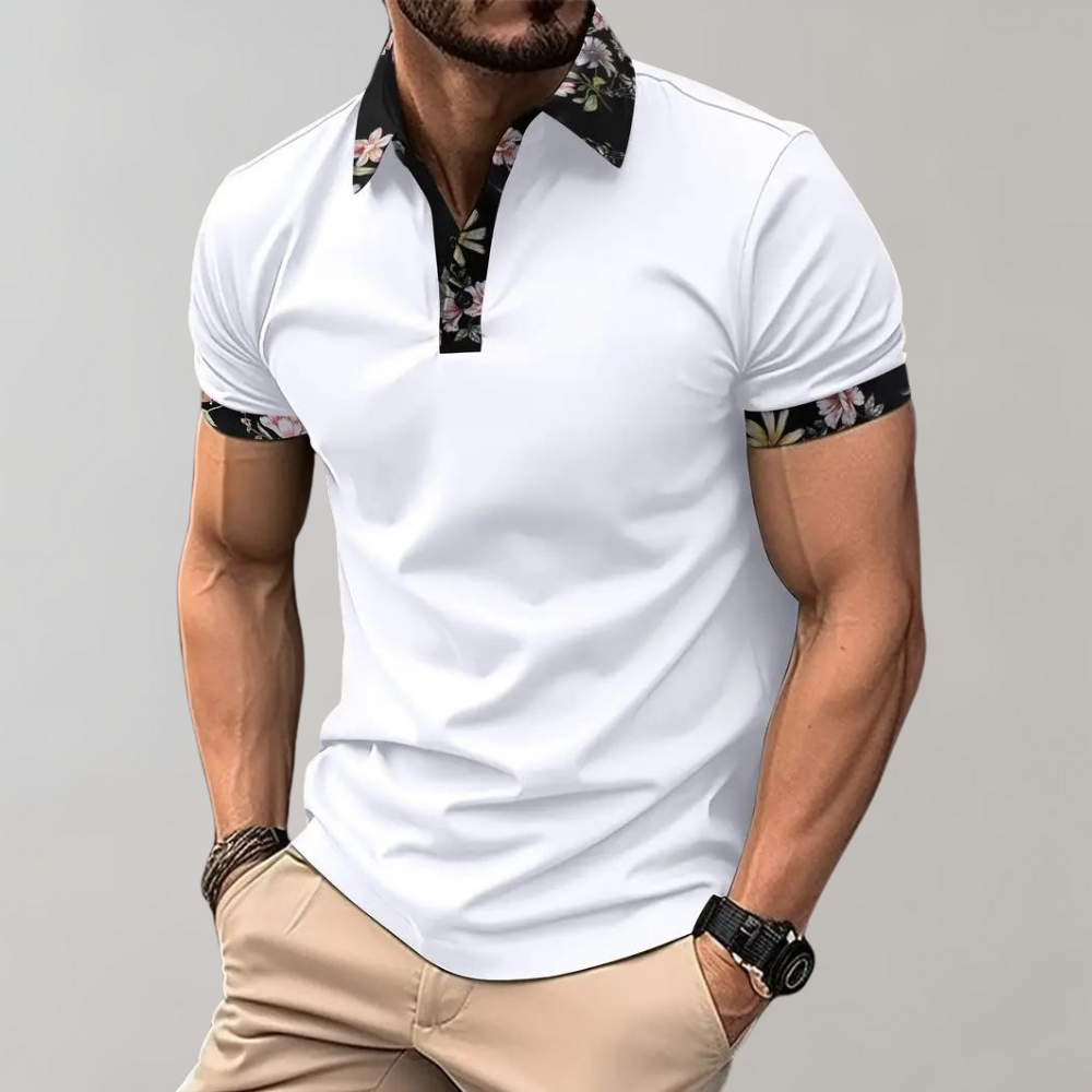 Sander - Herren-Poloshirt mit floralem Design